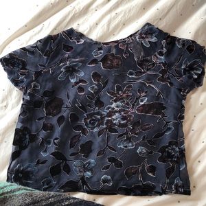 Line & Label mesh and velvet floral crop top